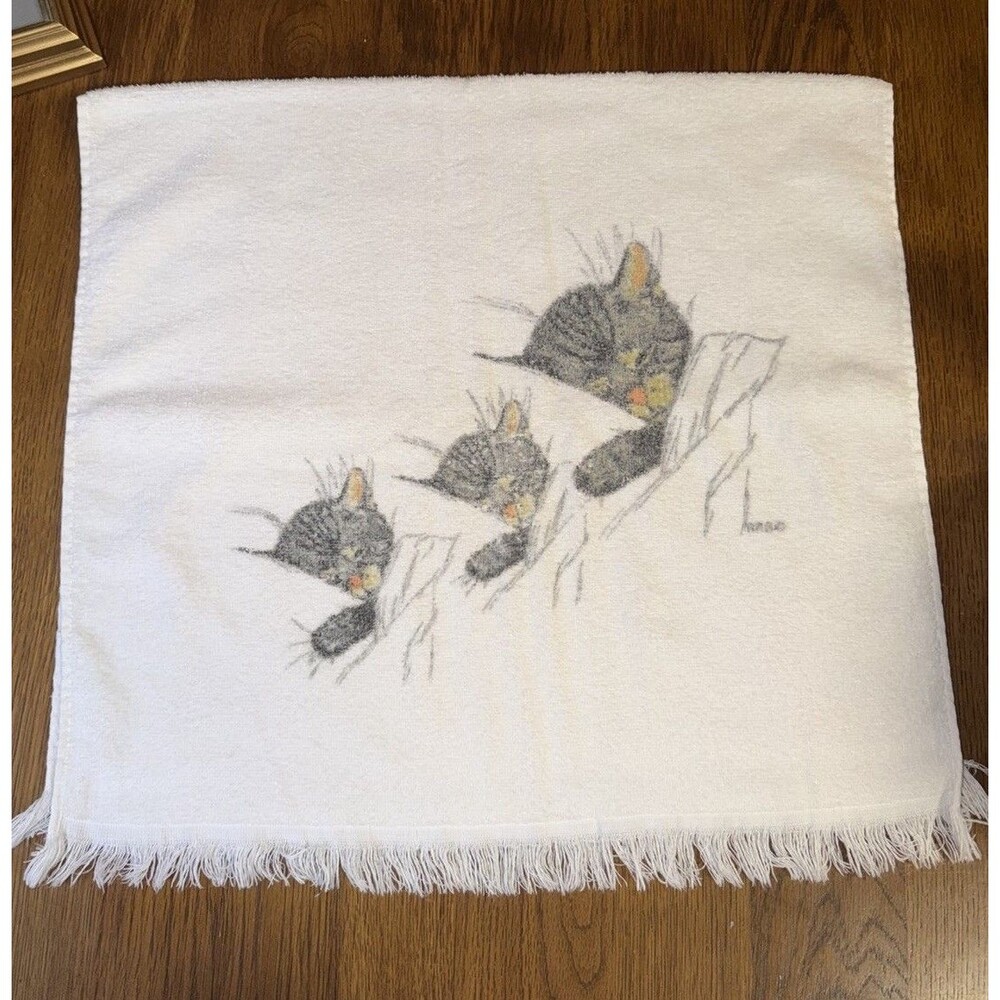 Vtg Chessie Cat Hand Towel Chesapeake & Ohio C&O Railroad Kittens Nip Tuck